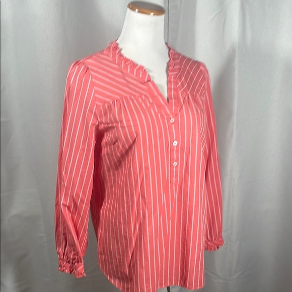 Talbots Pink and White Blouse Elegant Top - Picture 2 of 4